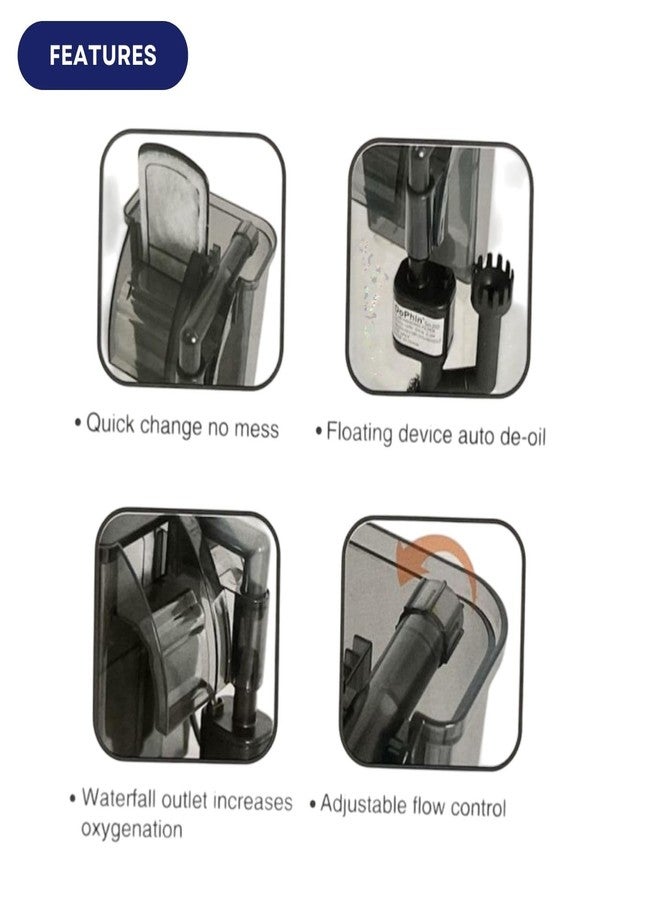 TUNAI Dophin SH200 Slim Hanging Filter for Aquarium Fish Tank | Mechanical and Biological Filtration | Output: 150/150L/H | Suitable for Tank Size 20L | (Original from Tunai Store) - Image 4